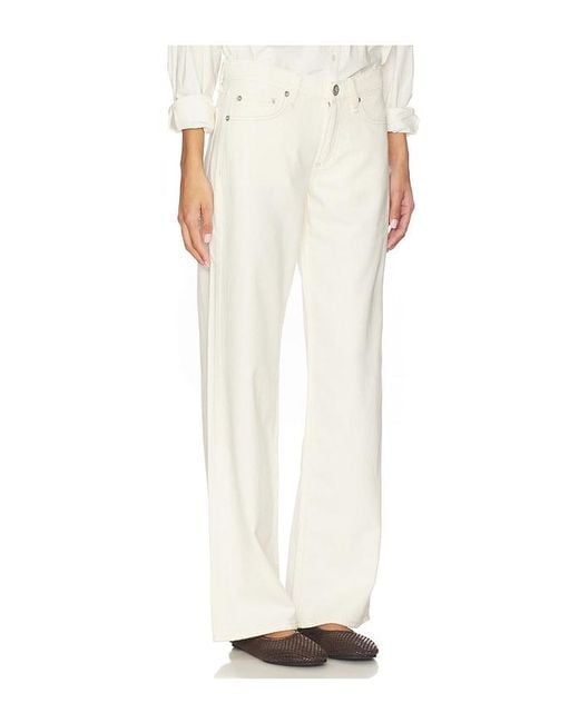 Rag & Bone White Featherweight Cam Low Rise Straight