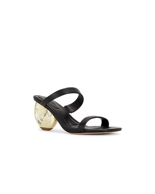 Jonathan Simkhai Black Marion Metallic Leather Shell Heel