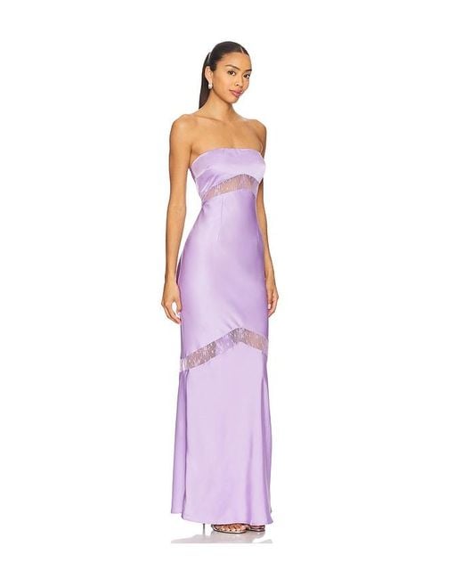 Runaway the Label Purple Melrose Strapless Maxi Dress