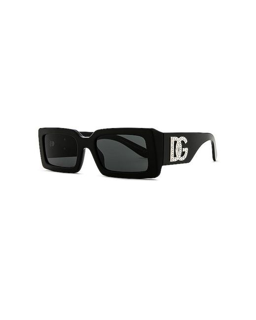 Dolce & Gabbana Black Rectangle Sunglasses