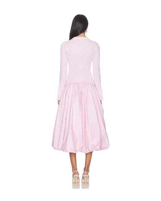 Jonathan Simkhai Pink Kenlie Long Sleeve Mock Neck Midi Dress