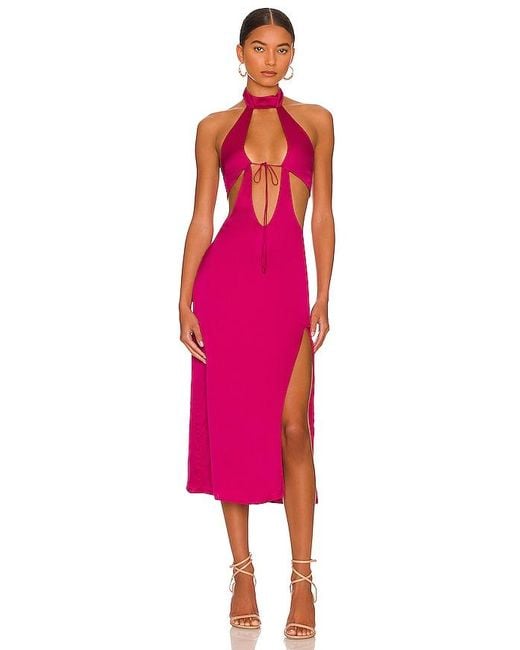 Camila Coelho Pink Abigale Midi Dress