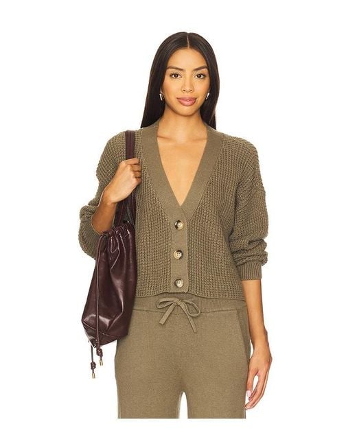 Eberjey Brown Recycled Sweater Cropped Cardigan