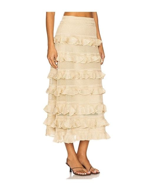 Falda Midi Con Volantes De Encaje En Color Oro Metálico Talla (También En 1/S, 2/M, 3/L, 4/Xl) Zimmermann de color Natural