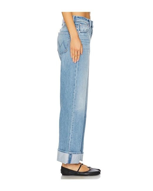 Mother Blue The Dodger Button Hover Cuff Jeans