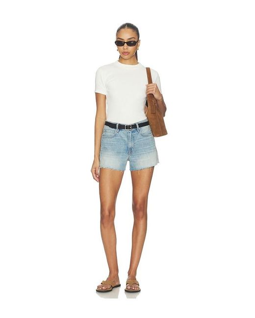 SLVRLAKE Denim Blue Clara Relaxed Mini Short