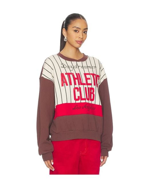 Daydreamer Red Athletic Club Colorblocked Sweatshirt
