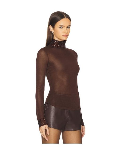 retroféte Brown Orly Embellished Top