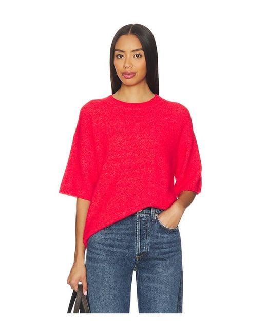 Free People Red Margot Sweater Tee