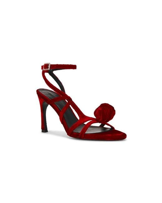 ROTATE BIRGER CHRISTENSEN Red High Heel Velvet Sandal
