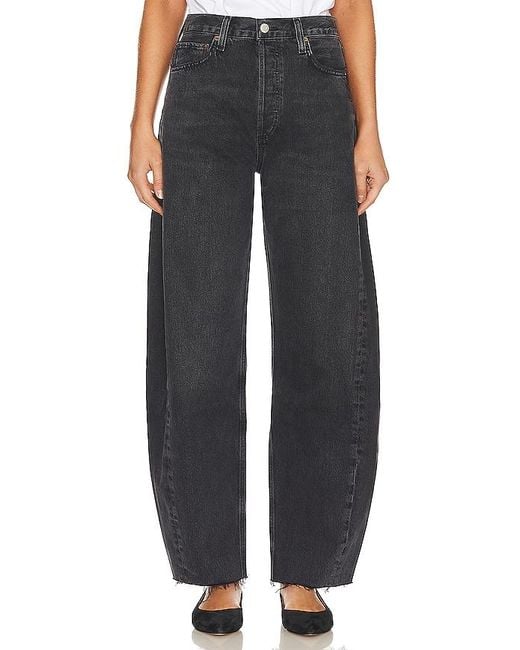 Agolde Black Luna Pieced Wide Leg Jeans