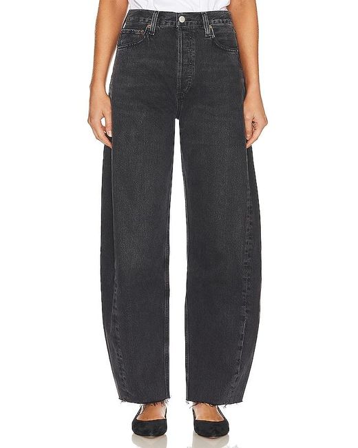 Agolde Black Luna Pieced Wide Leg Jeans
