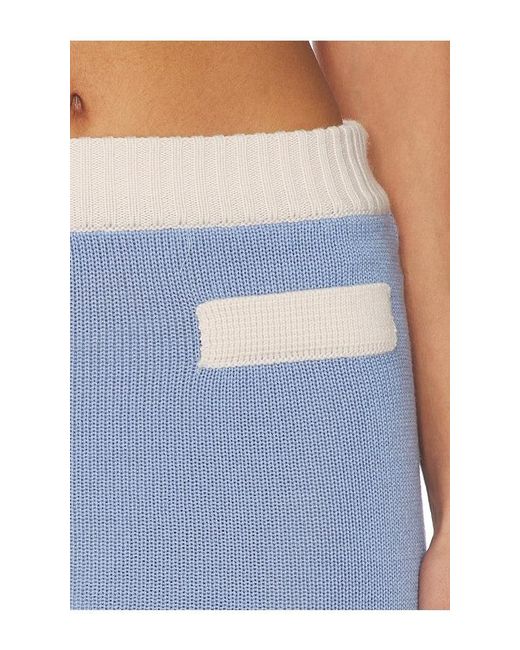 ROWEN ROSE Blue Knit Mini Skirt