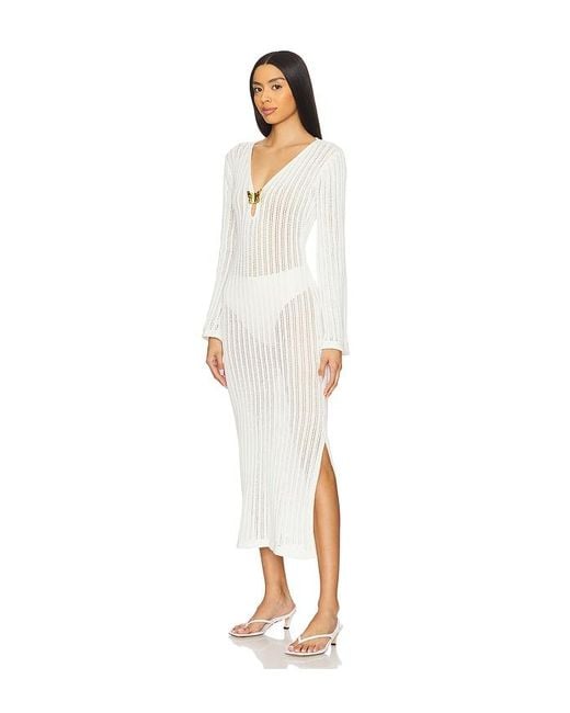 Cin Cin White Godiva Butterfly Knit Dress