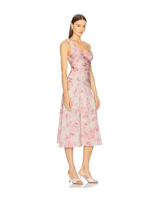Vestido Asimétrico Con Cintura Fruncida En Color Rosado Talla En Astr de color Multicolor