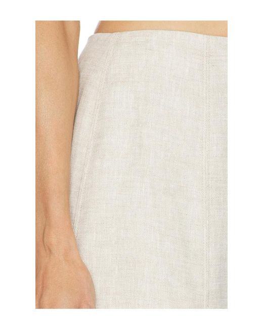 Camila Coelho Natural Malena Linen Midi Skirt