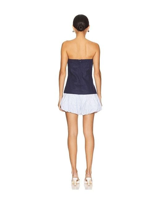 Line & Dot Blue Eline Bubble Romper