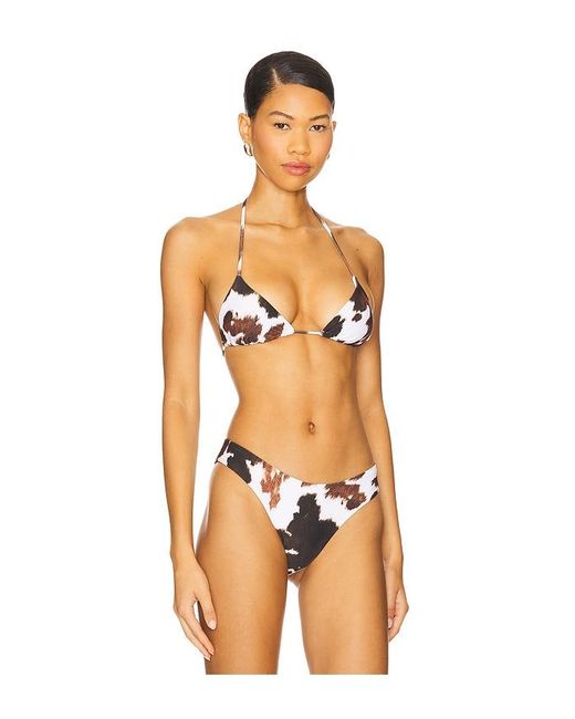 WeWoreWhat Orange Triangle Bikini Top
