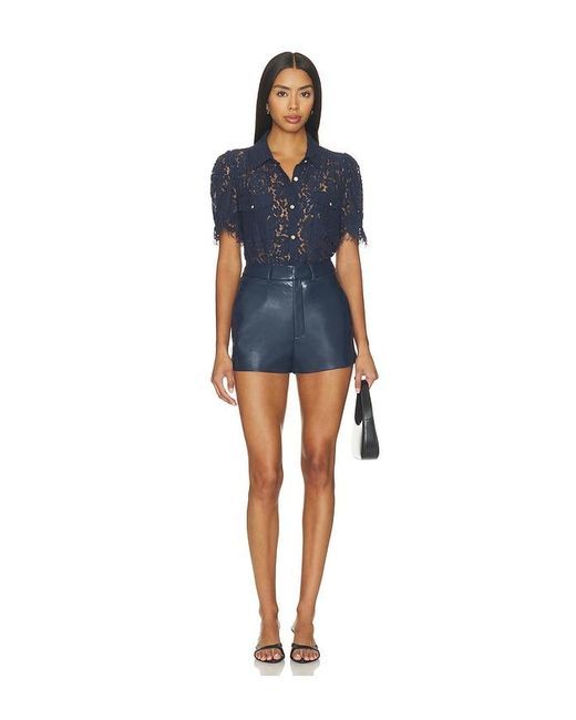Generation Love Blue Jax Faux Leather Shorts