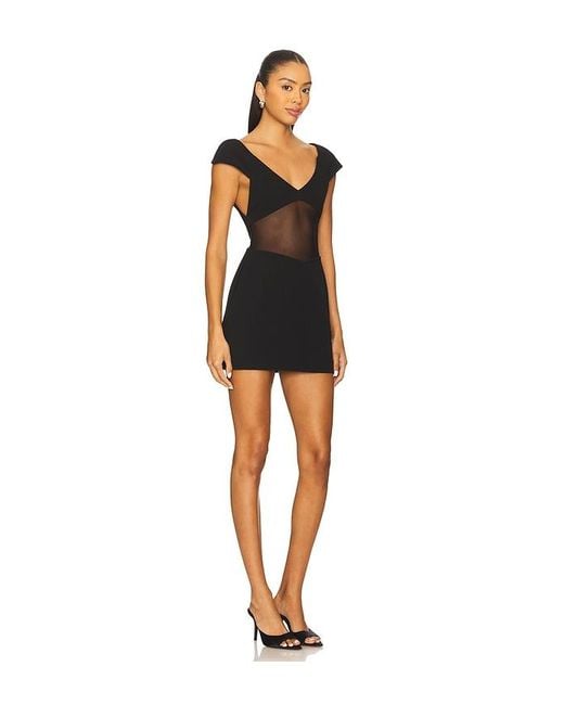 Misha Black The Salvador Bonded Crepe Mini Dress