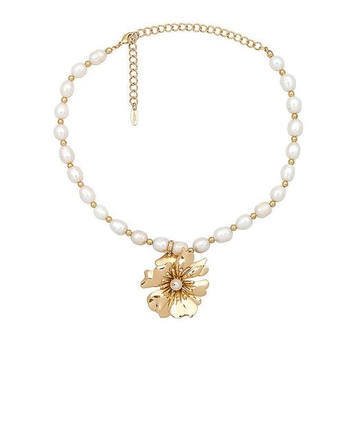 Collar pearl and flower Ettika de color White