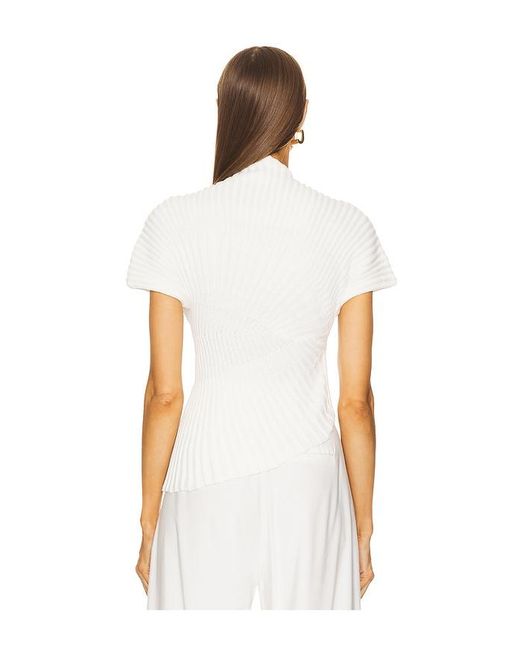 Cult Gaia White Annemie Knit Top