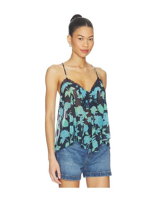 Free People Blue Margaux Printed Tank