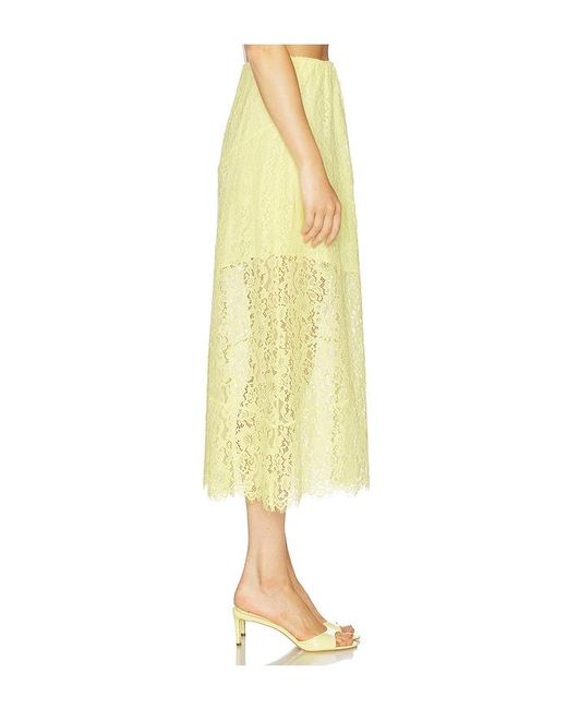 Cami NYC Yellow Effie Lace Midi Skirt