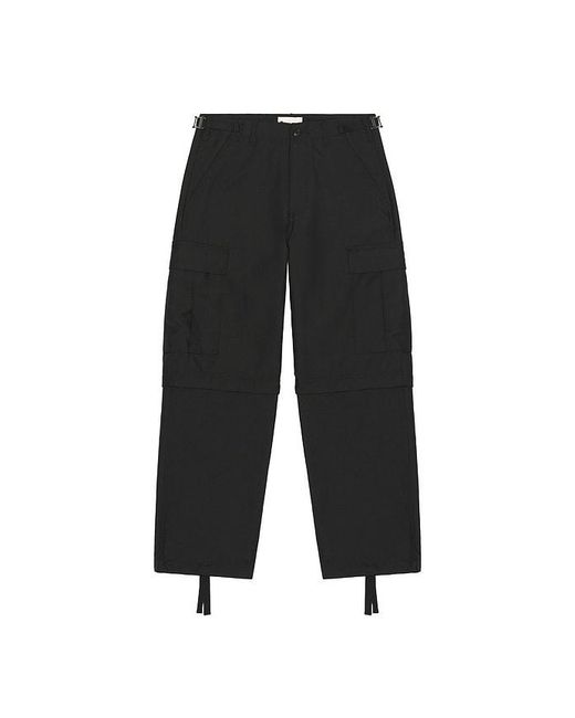 vowels Black Zip Off Cargo Pants for men