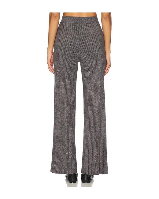 Barefoot Dreams Black Cozychic Ultra Lite Lurex Rib Wide Leg Pant