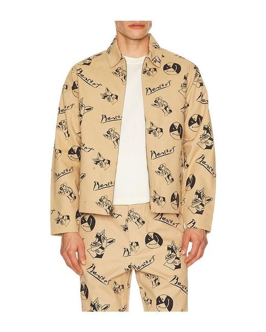 Market Natural Smiley Cubism Work Jacket for men