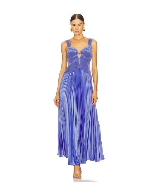AMUR Blue Alaia Pleated Gown