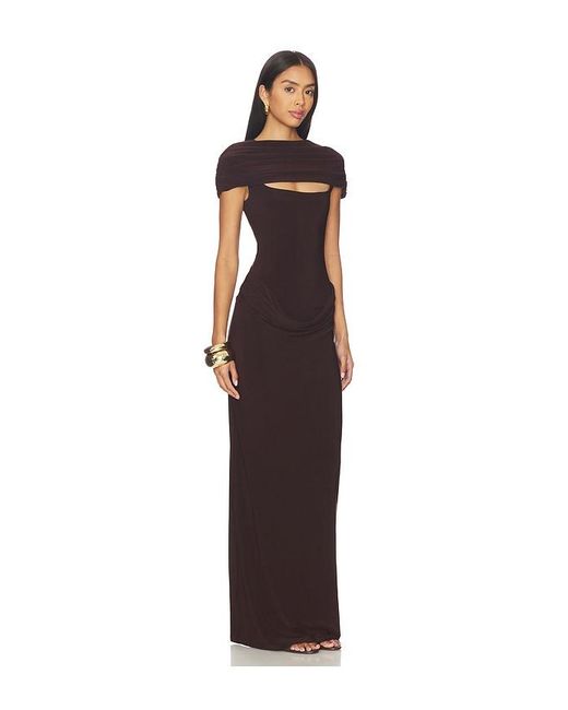 Lovers + Friends Brown Selene Gown