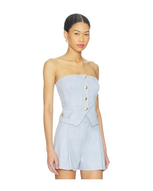 Generation Love White Ellery Chambray Suiting Bustier