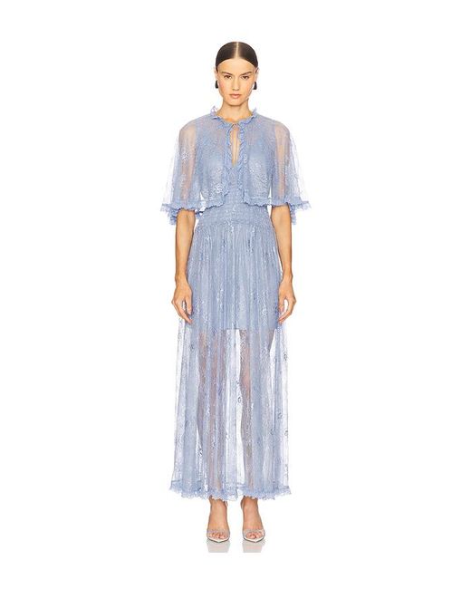 AKNVAS Blue Tissy Lace Gown With Detachable Slip