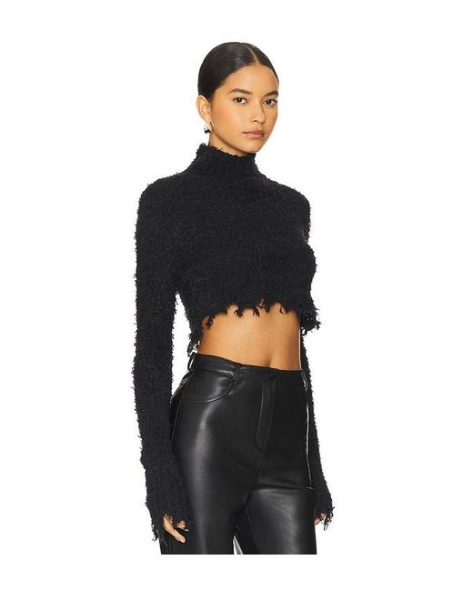 h:ours Black Delphine Cropped Sweater