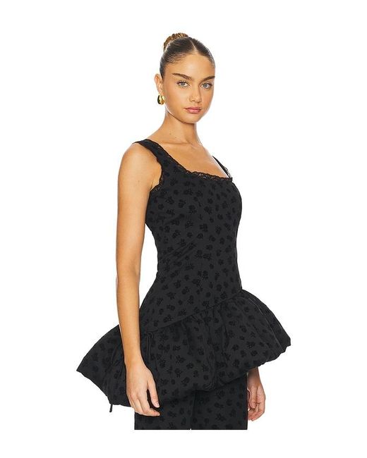 For Love & Lemons Black Claira Asymmetric Top