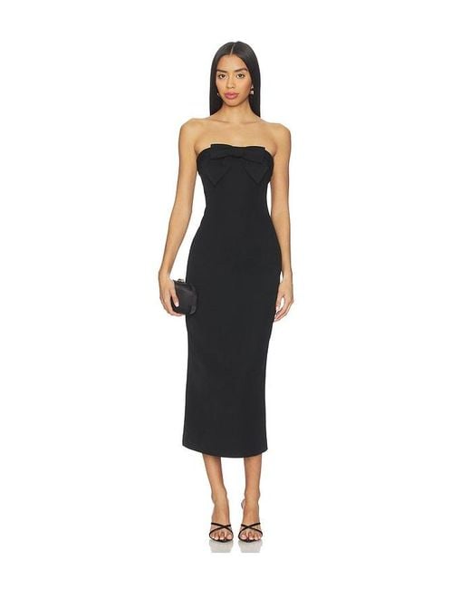 Line & Dot Black Elodie Midi Dress