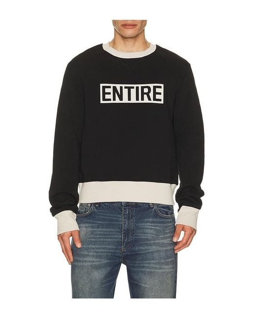 Entire studios Black Contro Crew Sweatshirt for men