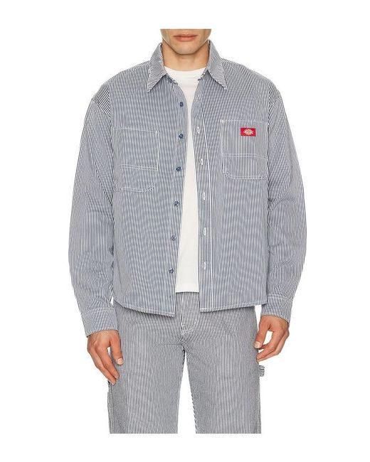 Dickies Gray Hickory Long Sleeve Work Shirt for men