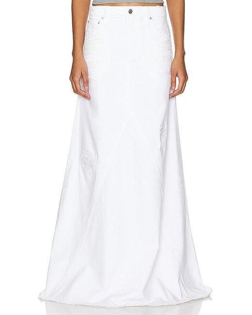 GRLFRND White Fiona Godet Maxi Skirt
