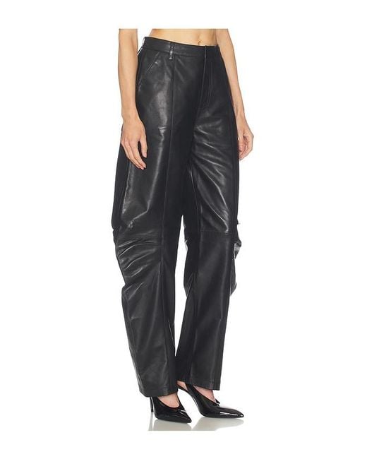 ROTATE BIRGER CHRISTENSEN Black Leather Cargo Pants