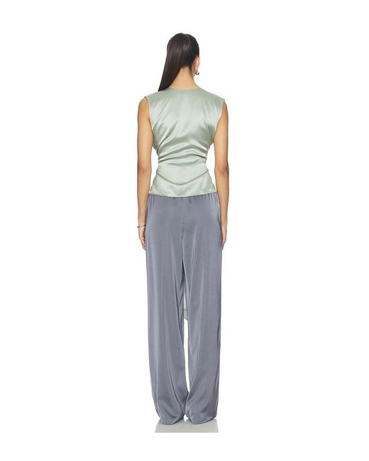Helmut Lang Blue Scarf Drape Top