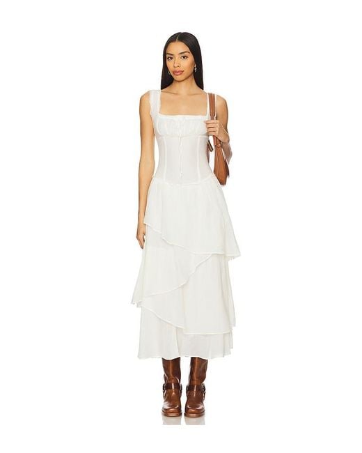Free People White Midi-Kleid Free-Est
