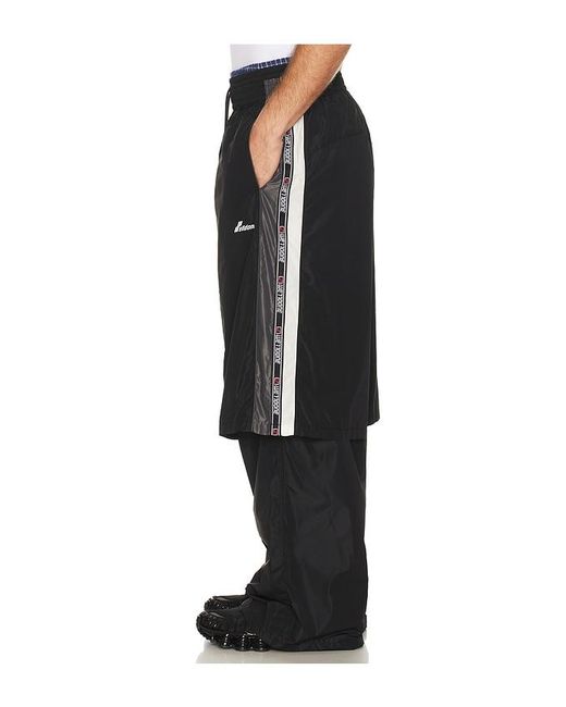 we11done Black Triple Layered Track Pants for men