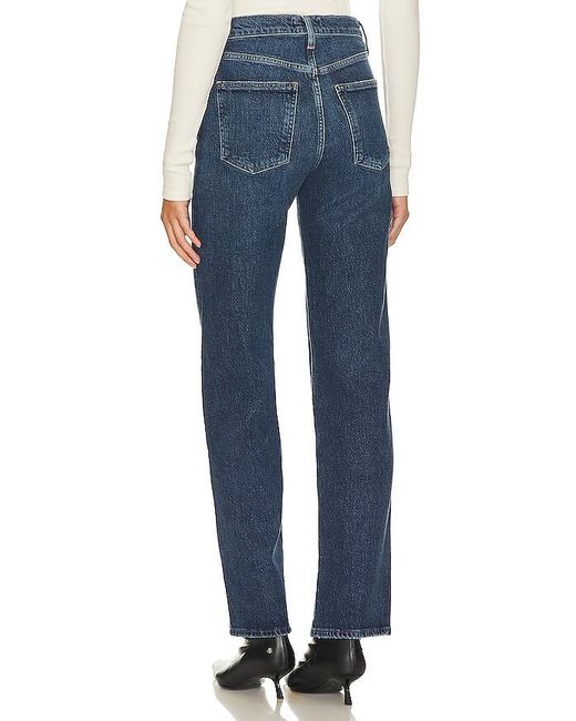 Agolde Blue Harper Mid Rise Straight