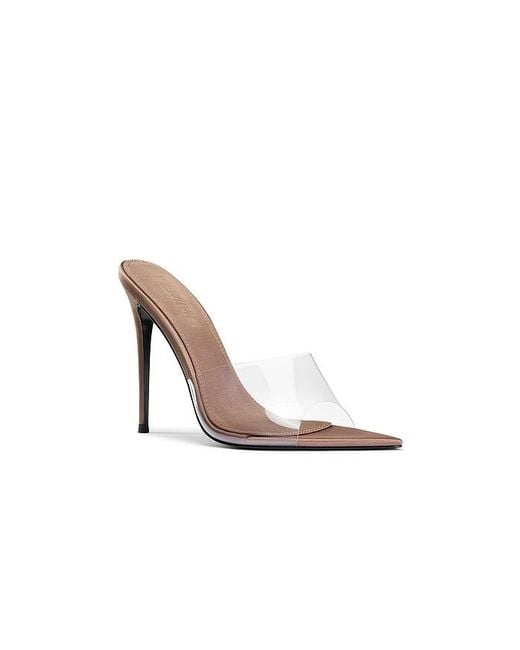 Femme LA White Gianni Satin Mule