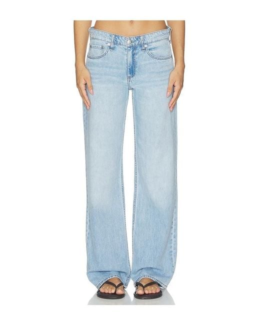 Rag & Bone Blue Featherweight Cam Full Straight Jeans