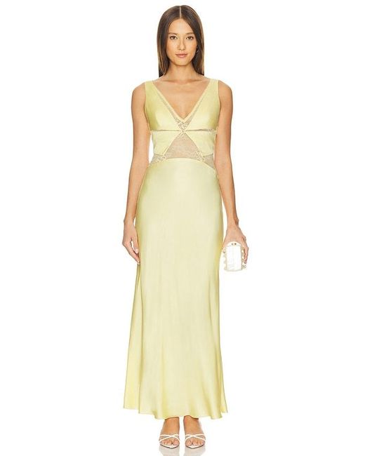 Bec & Bridge Yellow Juliette V Neck Maxi Dress