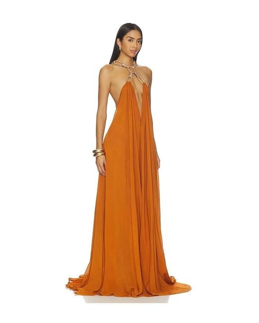 Bronx and Banco Brown Zuri Halterneck Cutout Dress